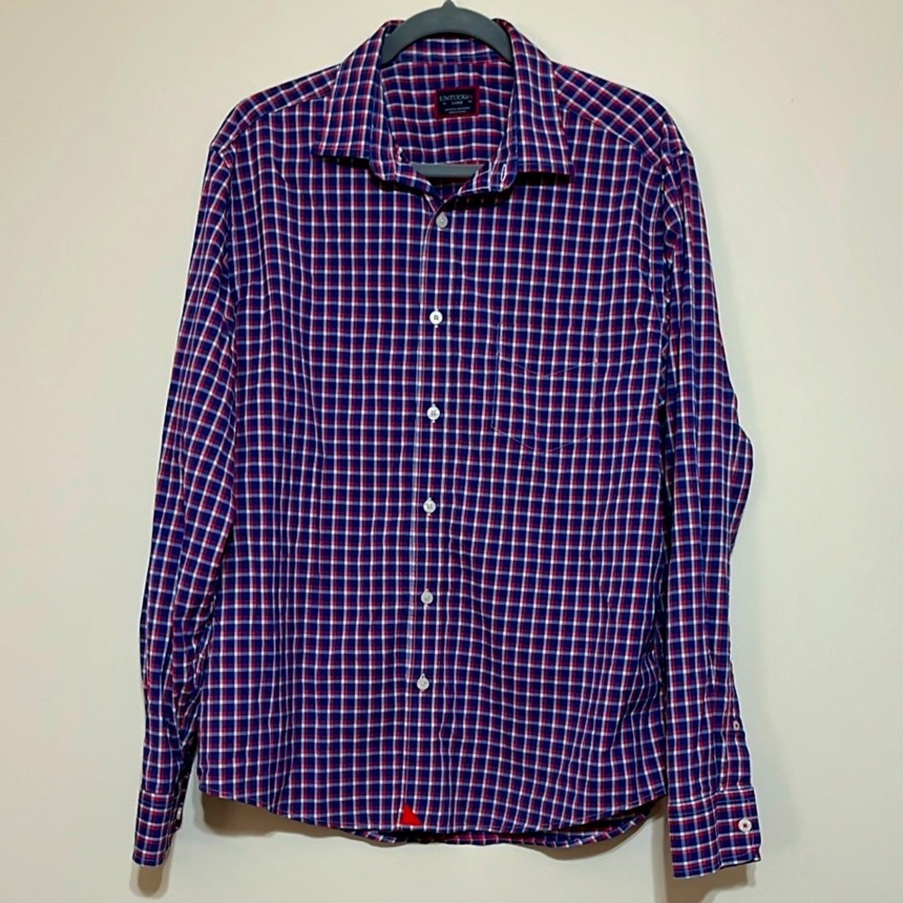 UNTUCKit Stuhlmuller Plaid Button Down Sz Large